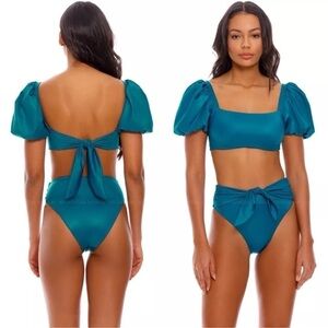 Agua Bendita Teal Bikini Set